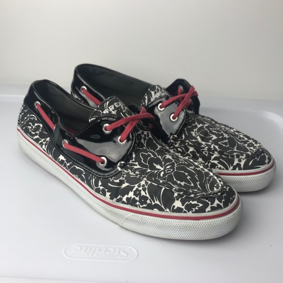 Sperry Shoes - Sperry Topsider Size 9 Black & White Loafers